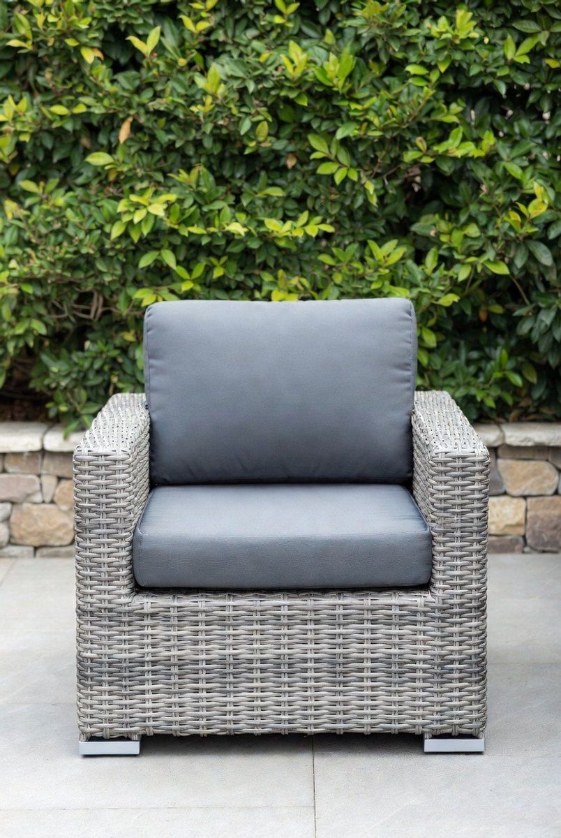 luxe polyrotan lounge tuinstoel weerbestendige rotan fauteuil met dikke