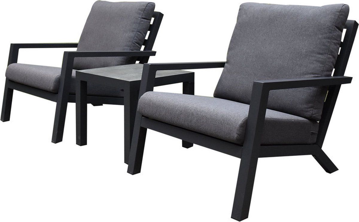 malaga lounge balkonset 3 delig antraciet aluminium