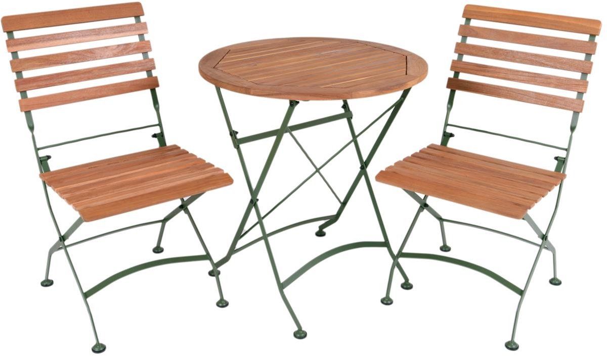 maximavida inklapbare ronde acacia bistroset toscana 70 cm olijfgroen
