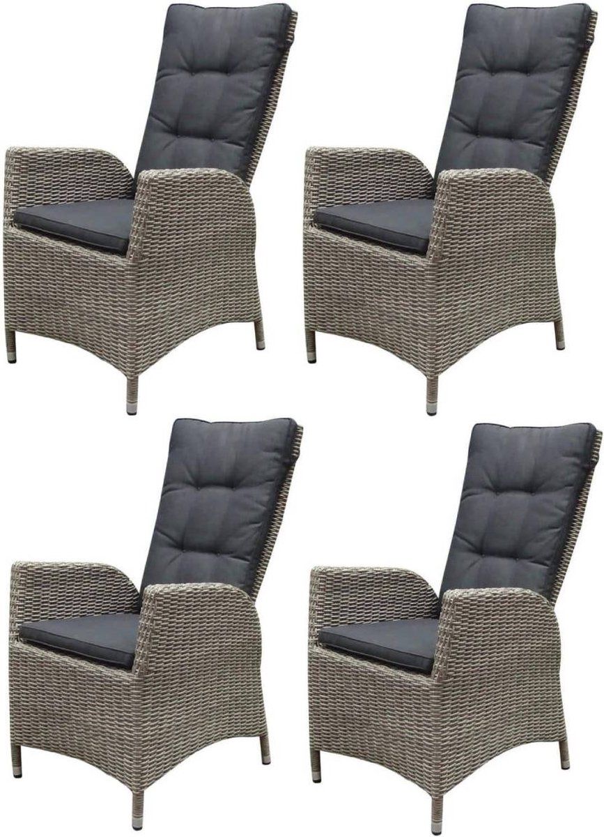 menorca dining tuinstoel verstelbaar grijs wicker set van 4