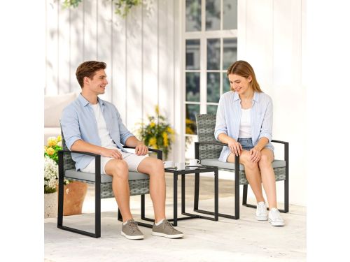 MIVRAY Bistroset 3-Delig 2-Persoons - Met Tafel En Stoelen Voor