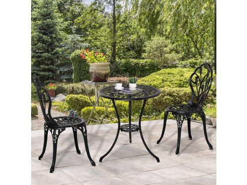 MODENUIT Bistroset 2-Persoons - Ronde Tafel Met Parasolgat En 2