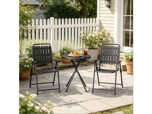 MODENUIT Bistroset 3-Delig - Ronde Tafel met 2 Klapstoelen