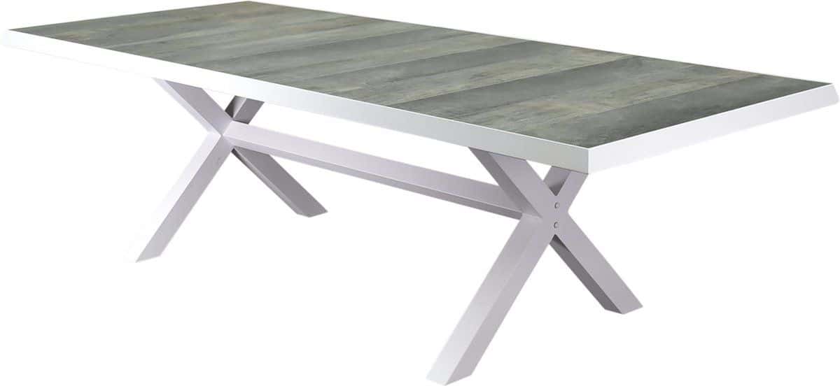 new delhi dining tuintafel 244x103xh72,5 cm met kruispoot wit