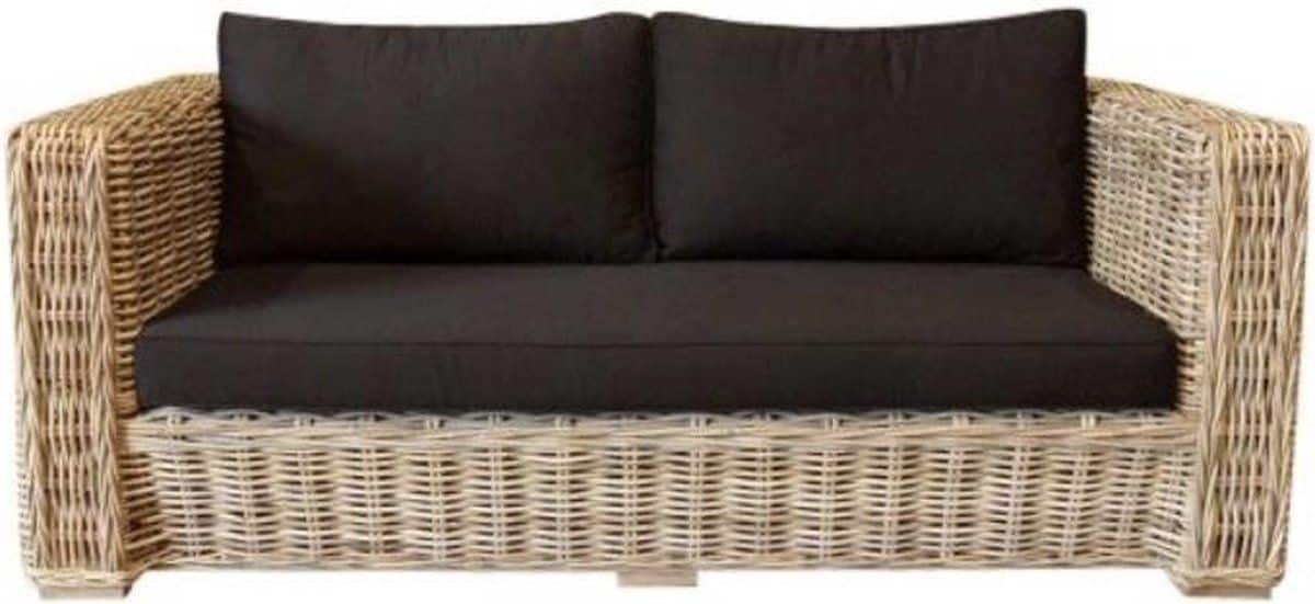 nissah 2,5 zitsbank naturel rotan olefin black urecel foam