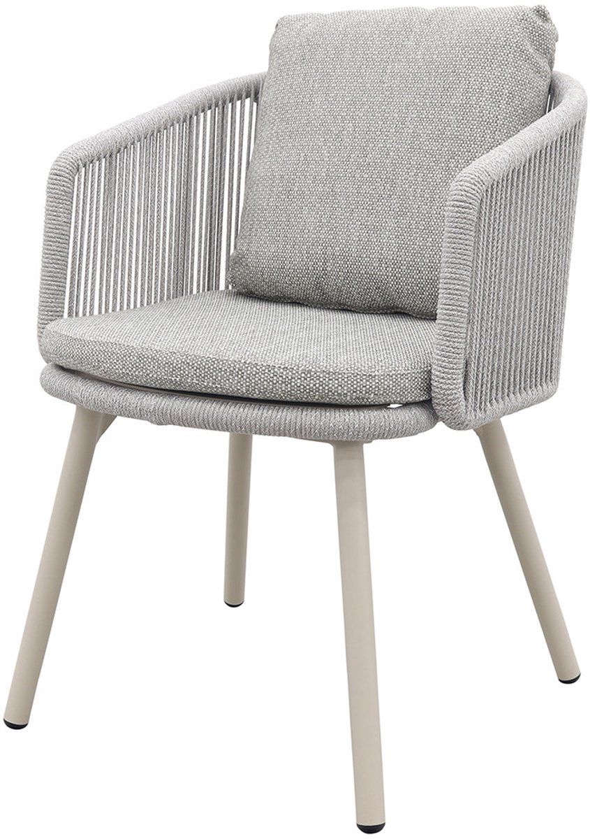 ohio dining chair aluminium/rope mokka (op=op)