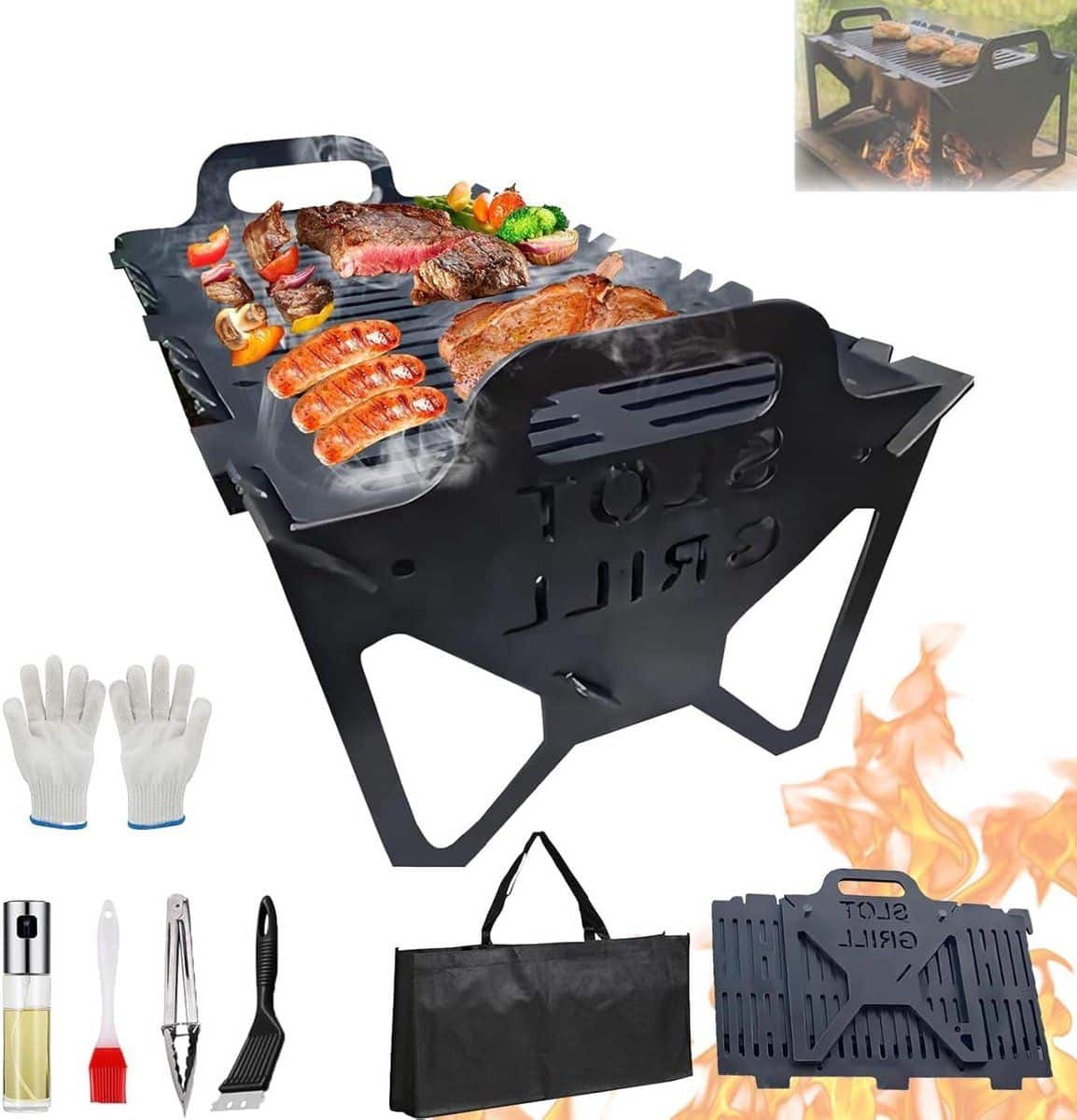 opvouwbare grill draagbare bbq buiten koken inklapbaar