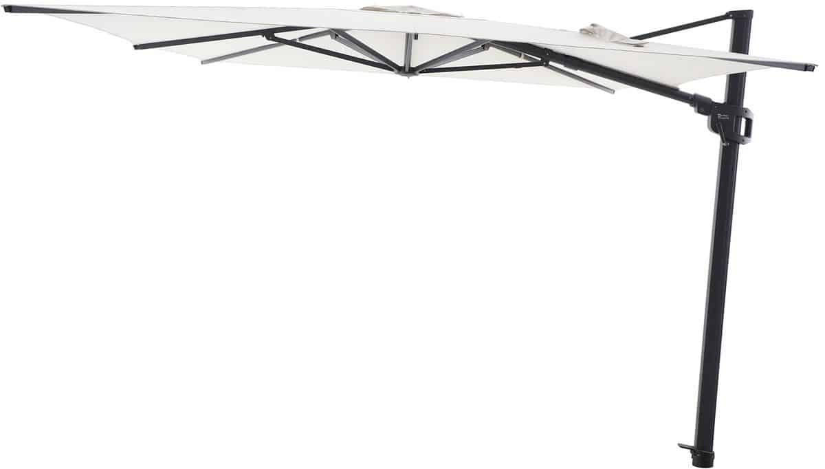 perfect shadow eclipse zweefparasol 400×300 cm. ultra antraciet/soft sand