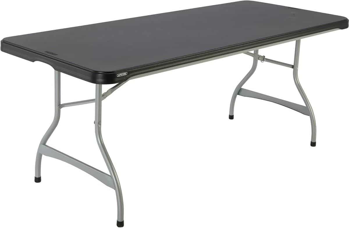 rechthoekige klaptafel 183 cm zwart robuust & onderhoudsvriendelijk voor