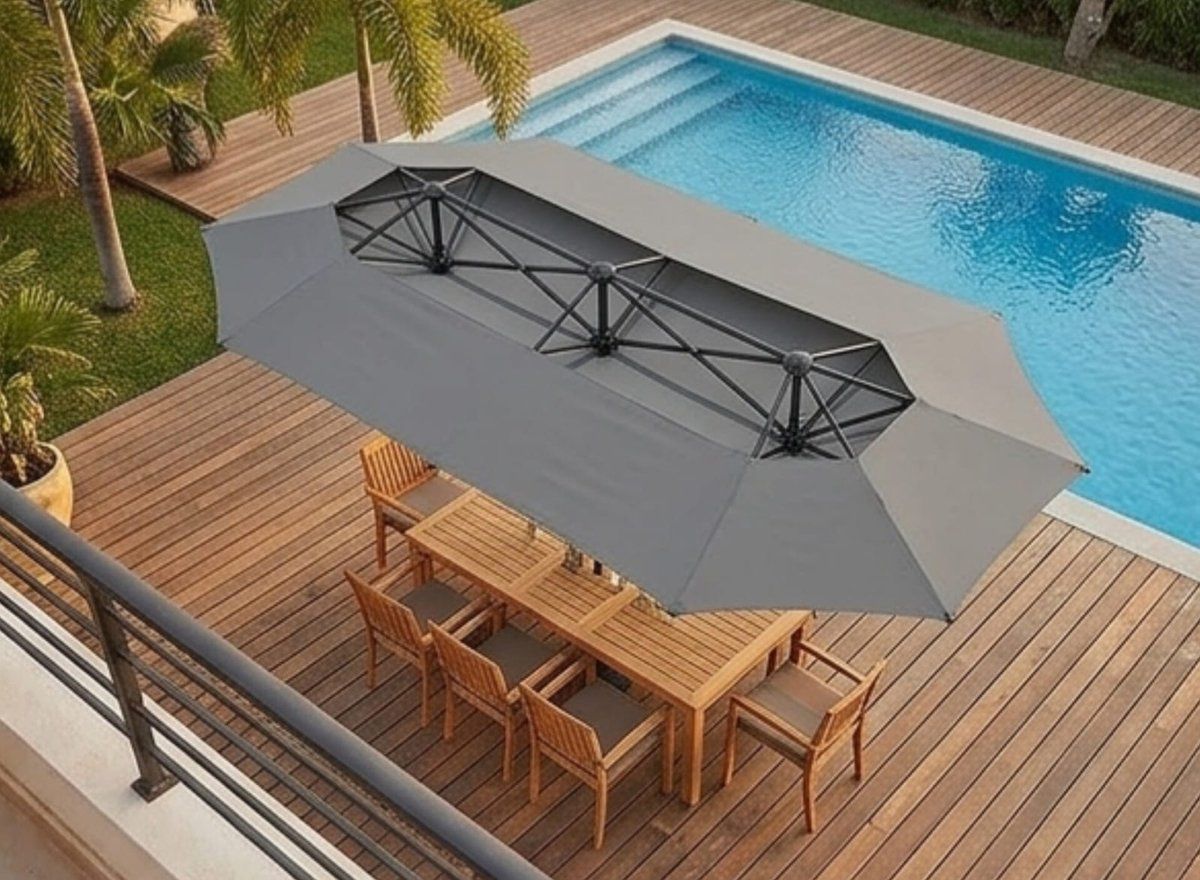 rechthoekige zweefparasol 320×150 cm 320×150 cm antraciet
