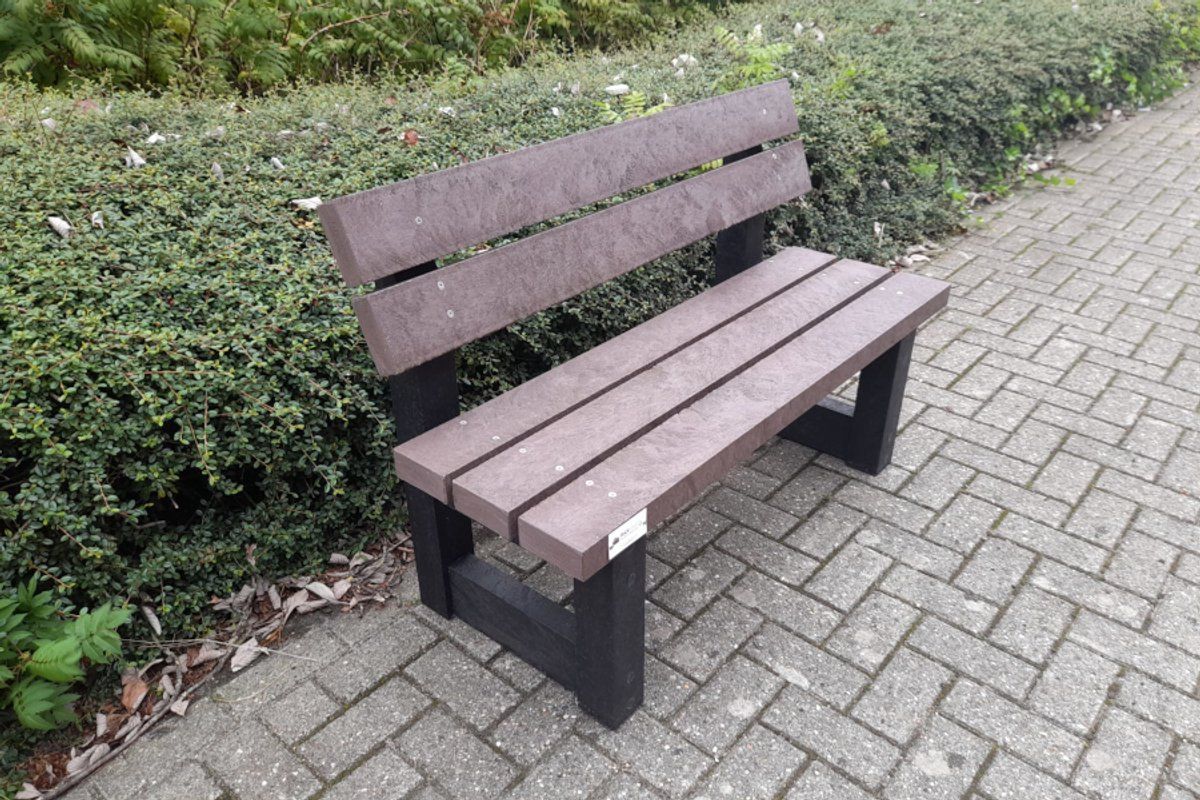 rockwood® parkbank lounge zwaar kunststof quartz brown 5cm 1.80m