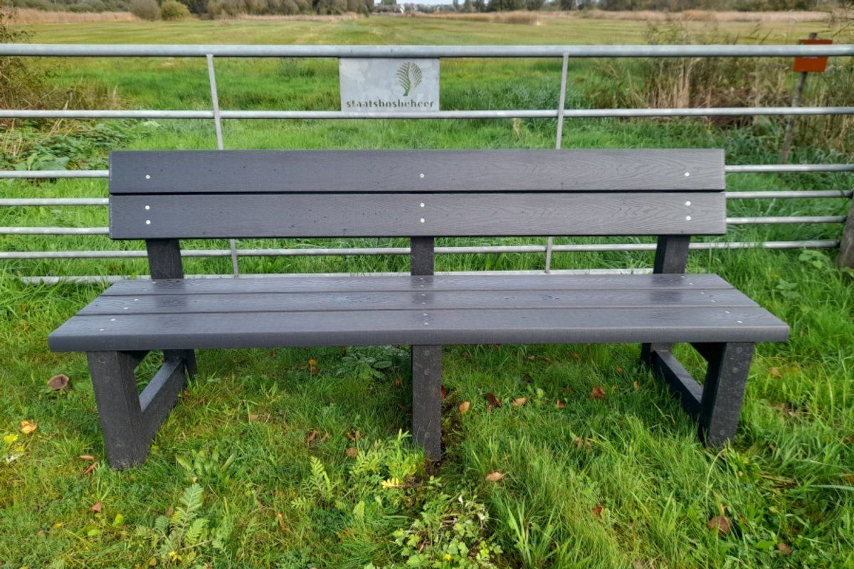 rockwood® parkbank woodblend zwaar kunststof antraciet (95kg) 5cm dik