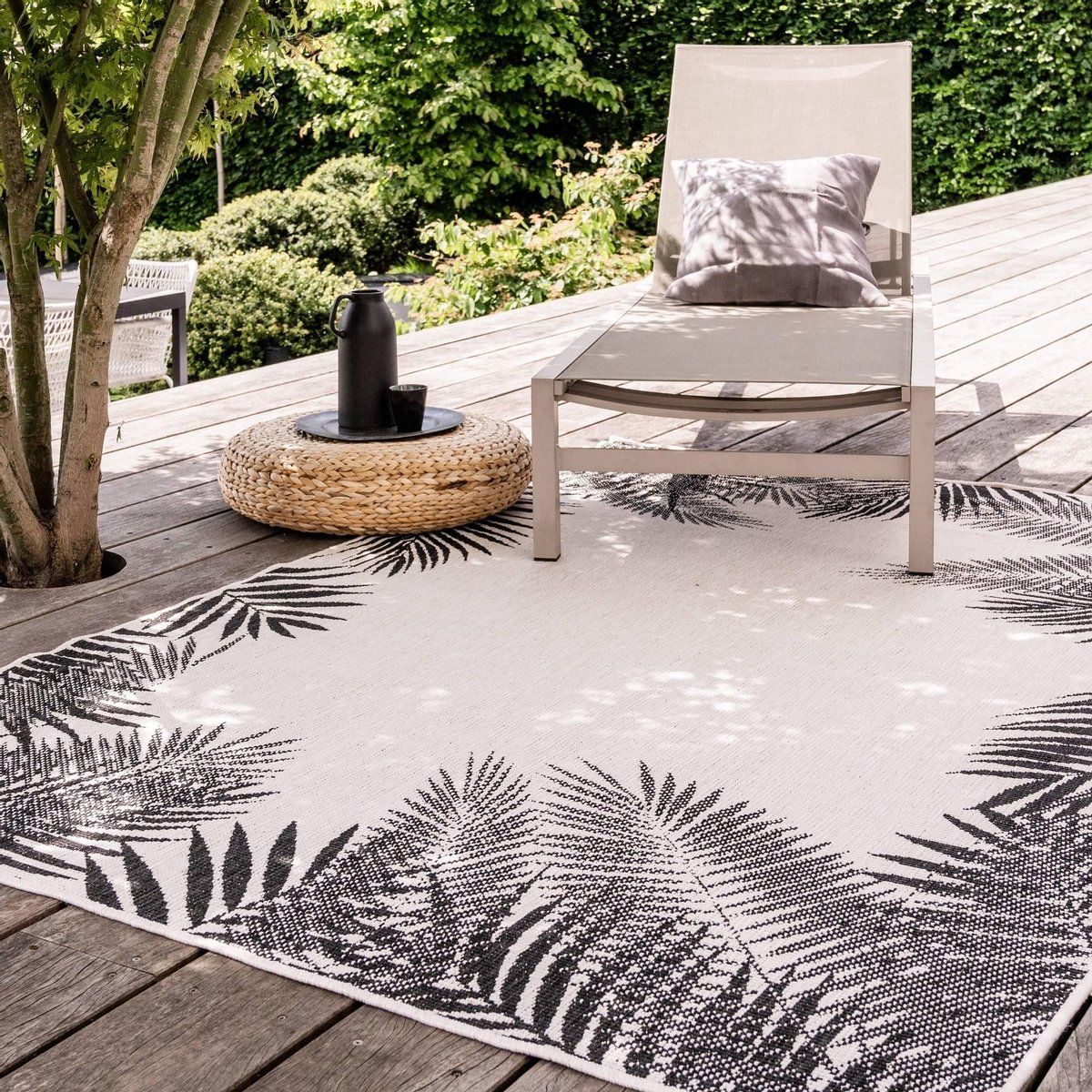 rond buitenkleed leaf zwart dubbelzijdig eva interior