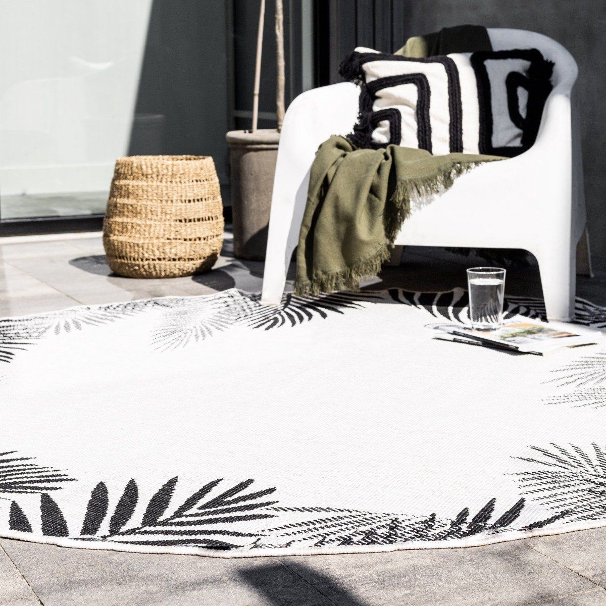 rond buitenkleed leaf zwart dubbelzijdig eva interior