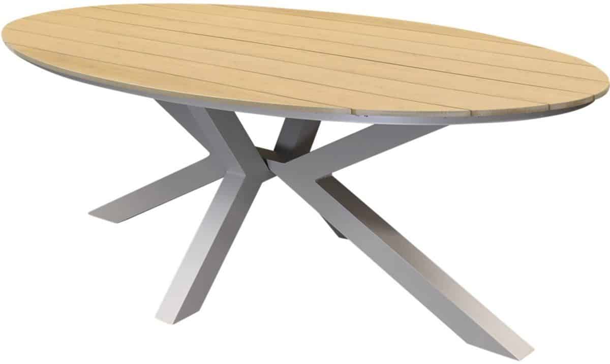 salvador dining tuintafel ovaal latte 220x114xh75 cm polywood blad zand