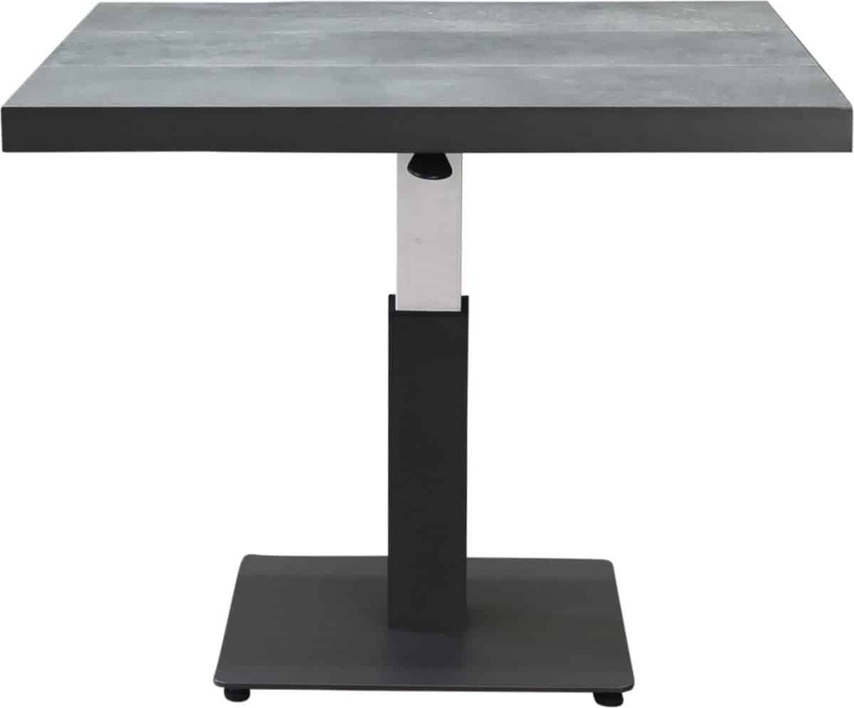 san sebastian lounge dining tuintafel 90x90xh49,5 h74,5 cm in hoogte verstelbaar