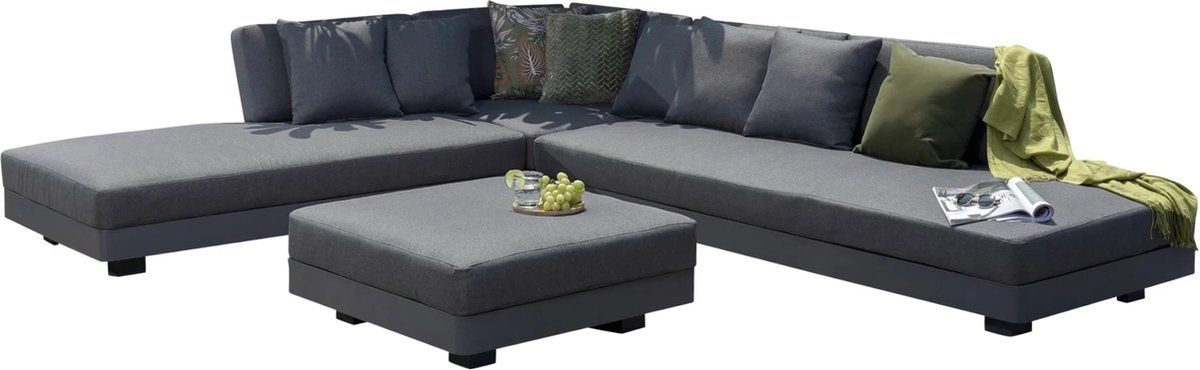 santa monica hoek loungeset 4 delig aluminium antraciet