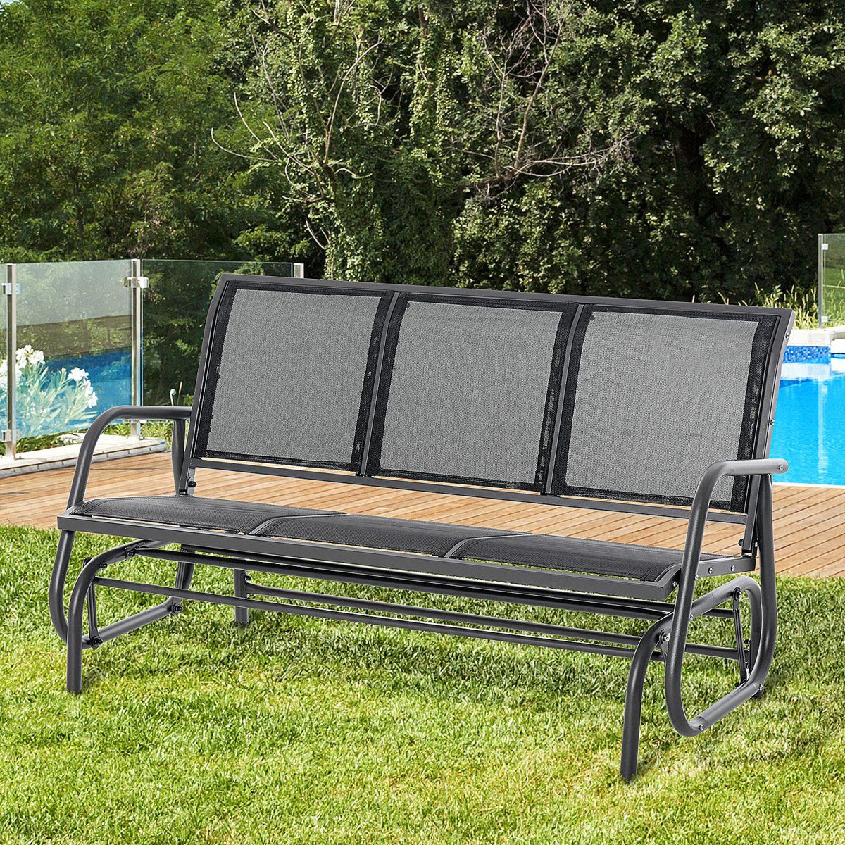 schommelbank 3 zits met schommelmechanisme voor tuin en