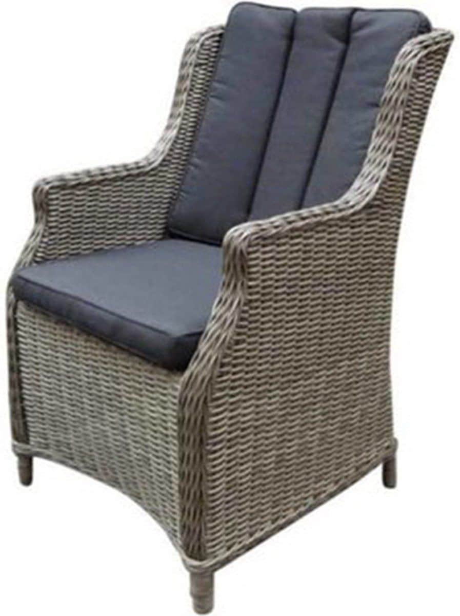 set van 6 stuks darwin dining tuinstoel grijs wicker