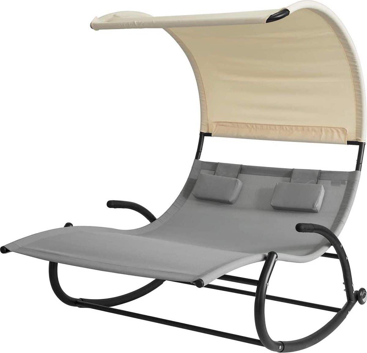 simpletrade tuinbed ligbed luifel waterafstotend grijs