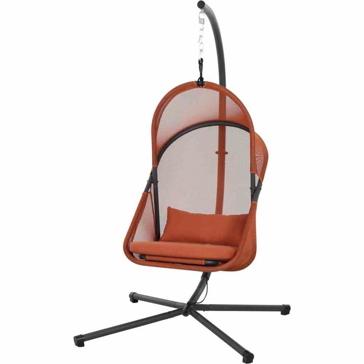 snelshoppen hangstoel yobaya, relaxed red, staal, textiel, tuin