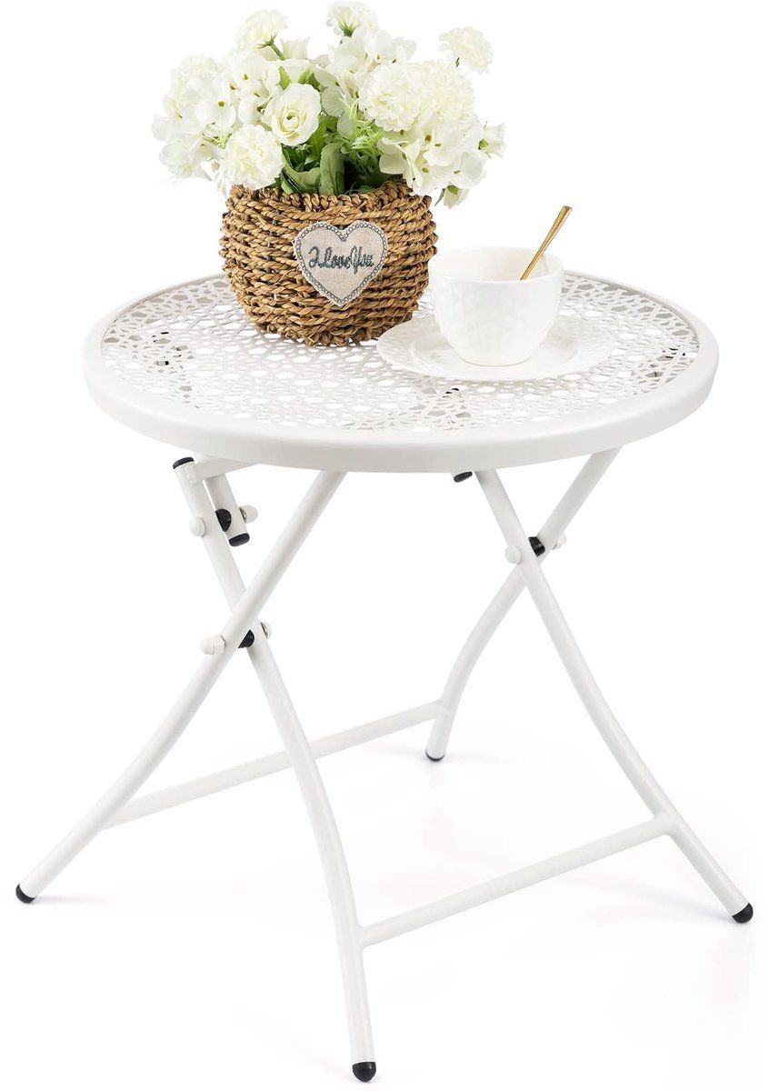 snelshoppen opvouwbare bijzettafel voor buiten, kleine ronde tuintafel van