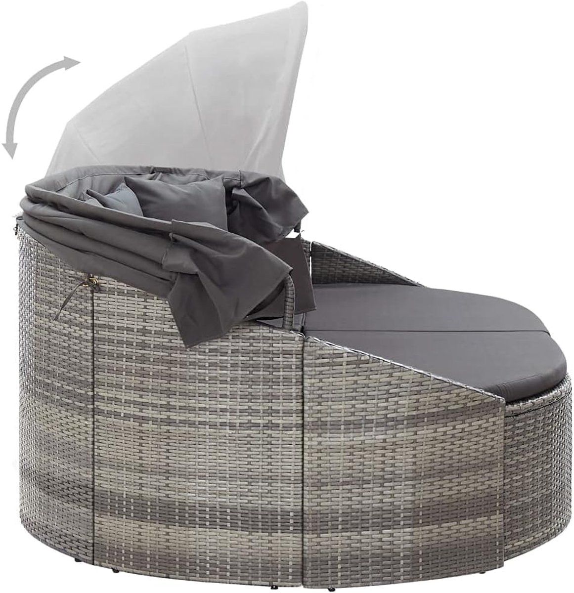 solar island luxe 2 persoons ligbed met zonnescherm en kussens 60