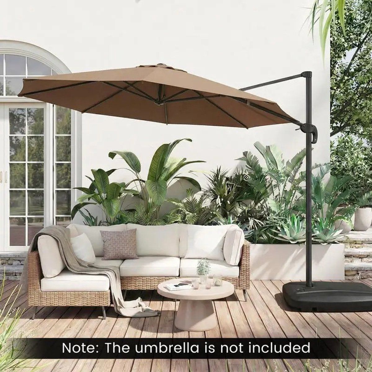 solidchoice dailygoods 225 lbs cantilever parasolvoet met wielen en