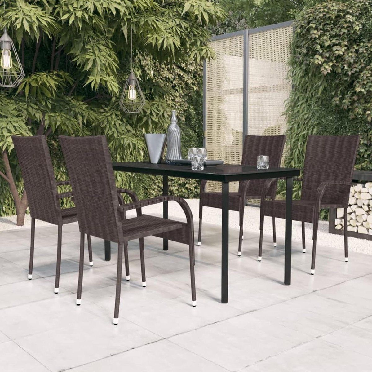 tuin eetkamerset terrasmeubilair balkonset buiten eten gepoedercoat