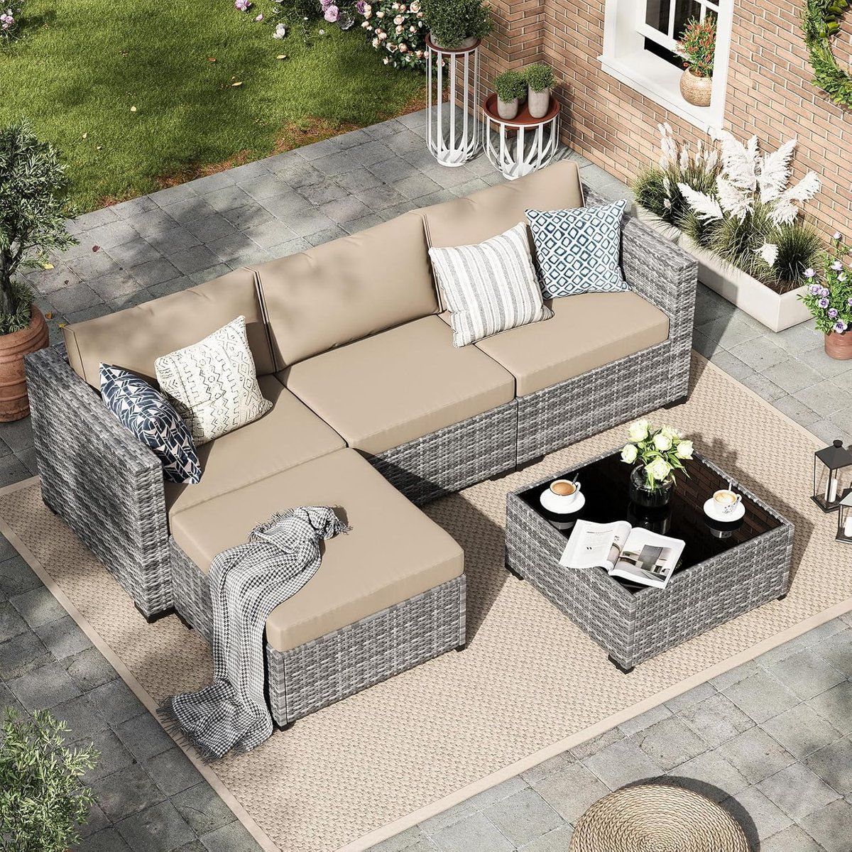 tuinmeubelset 5 delig 200 x 150 x 150 cm