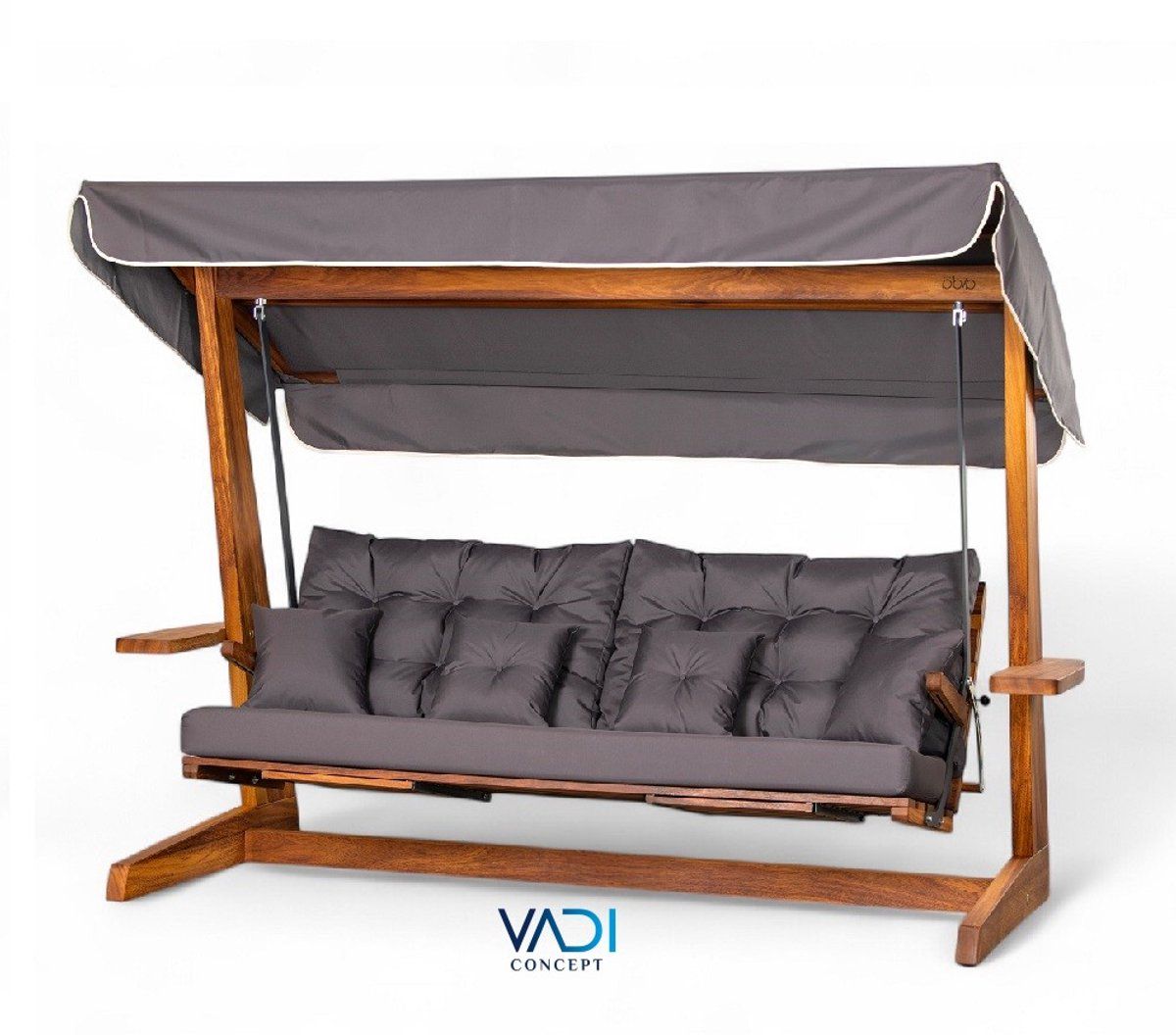 vadi concept luna 2600 premium houten schommelbank antraciet