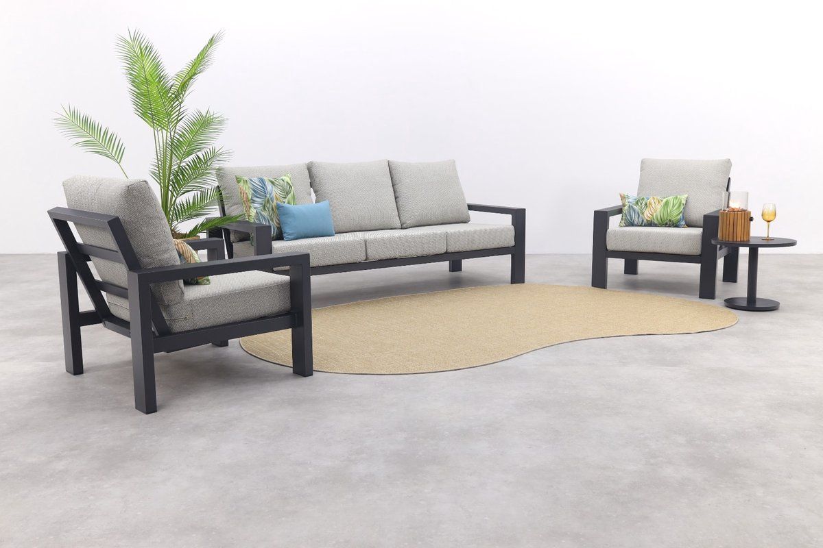 verano stoel bank loungeset (3 delig) royal grey