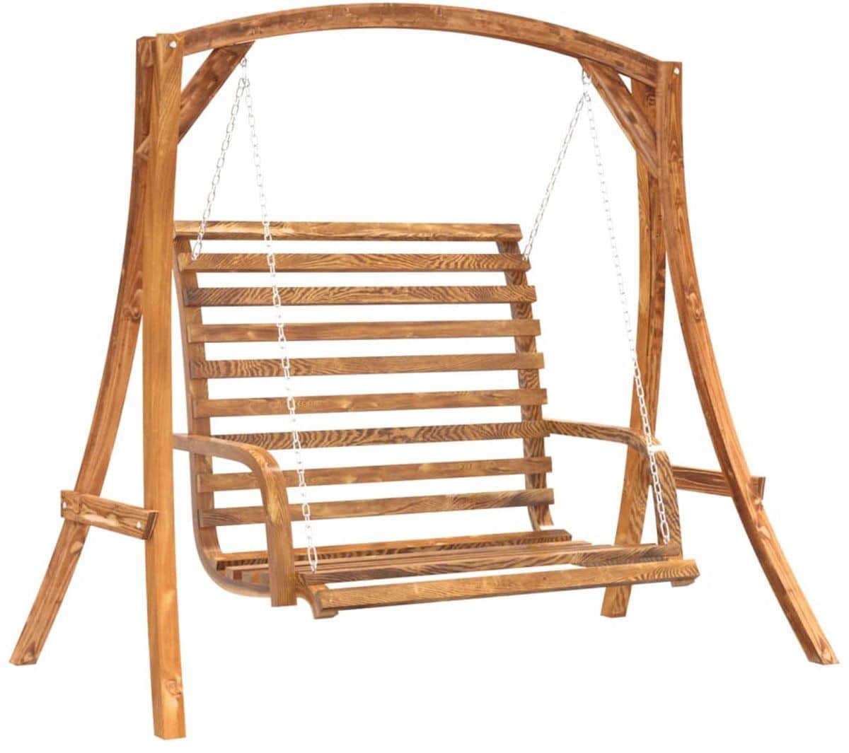 vidaxl schommelbank vurenhout met teak