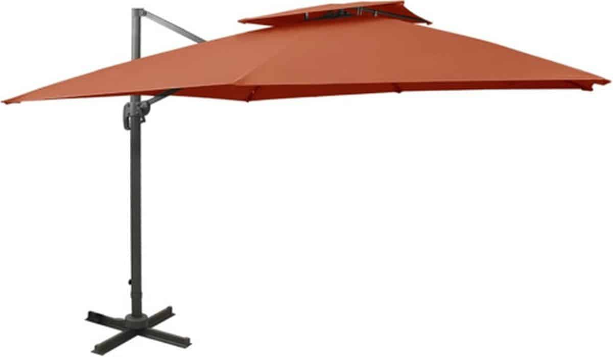 vidaxl zweefparasol met dubbel dak