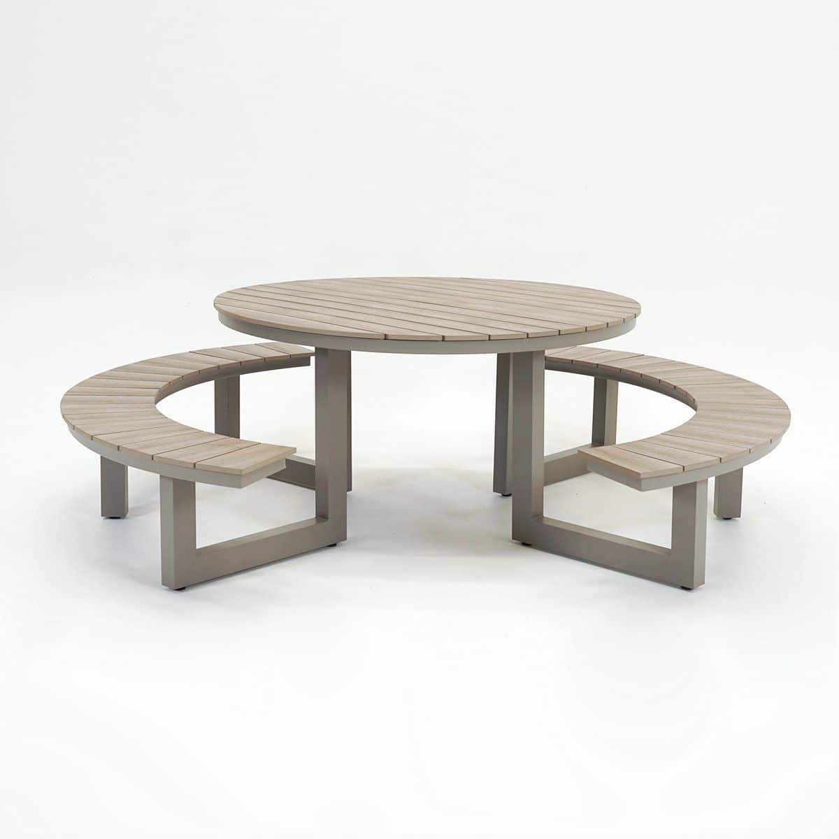vita massa ronde picknicktafel taupe