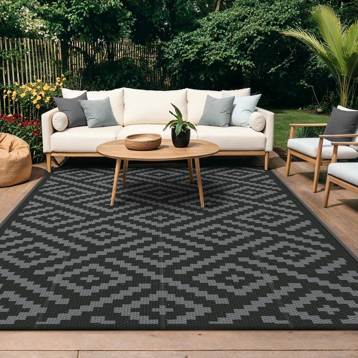 waterdicht buitenkleed omkeerbaar voor camper, balkon of terras 240x300cm