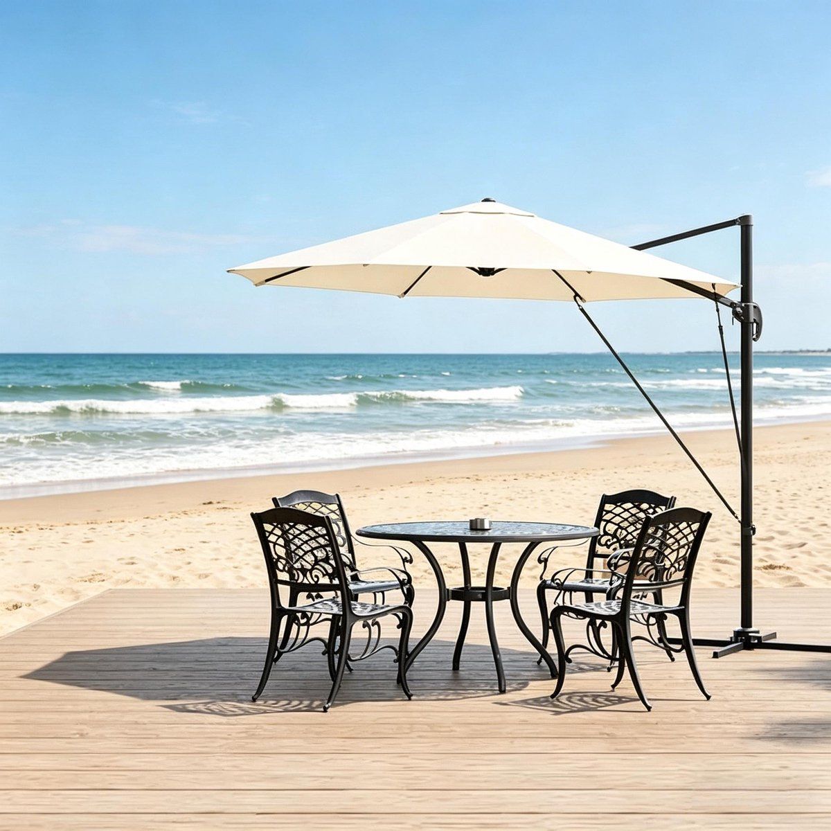 wishdor ronde zweefparasol 360° draaibaar en 5 kantelstanden
