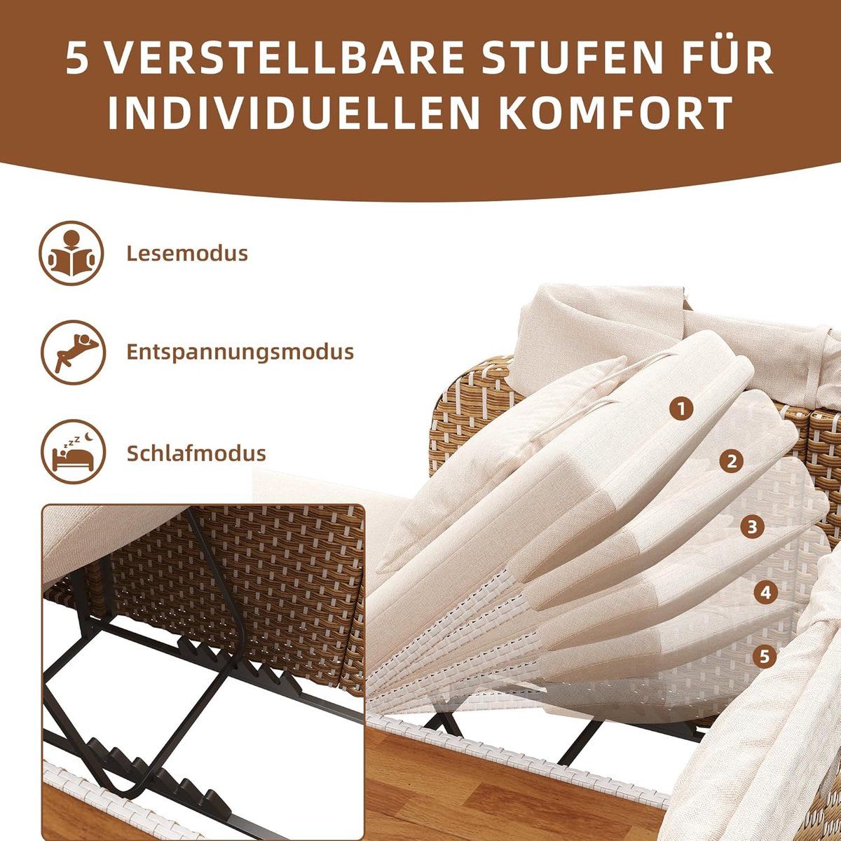 zonne eiland 2 persoons met opvouwbaar zonnedak 192x160x137 cm luxe polyrotan