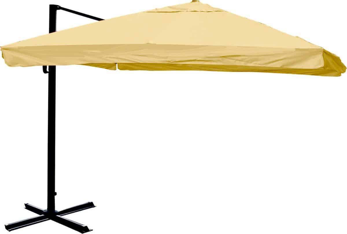 zweefparasol mcw a96, 3,5×3,5m (Ø4,95m) polyester/aluminium 25kg ~ flap