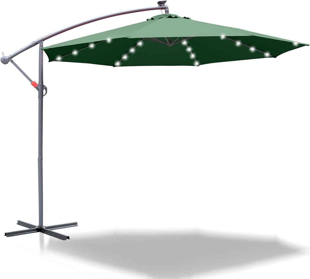 zweefparasol met led zonnescherm tuin buiten ontspannen