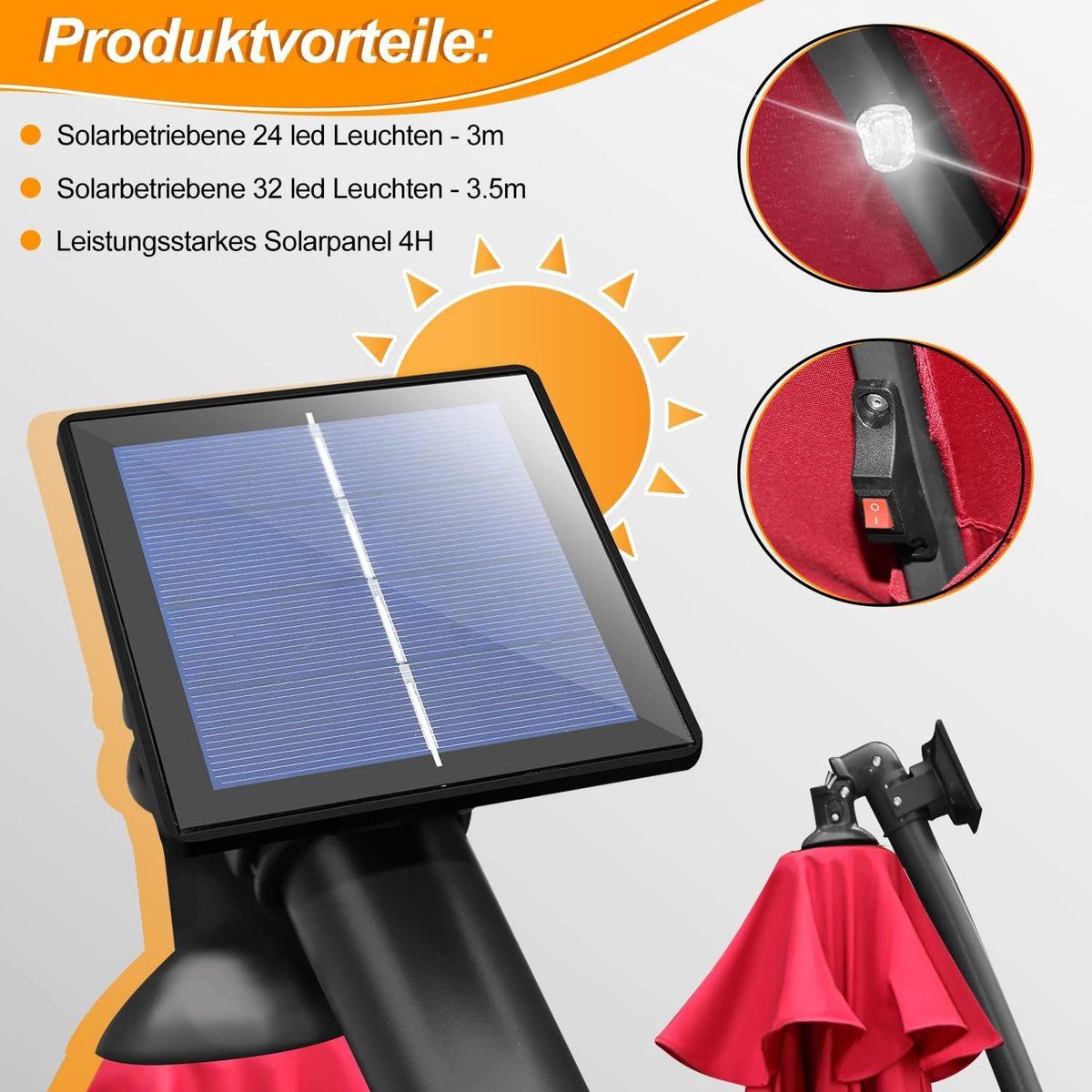 zweefparasol met zwengel 300/350 cm waterdichte tuinparasol met uv bescherming